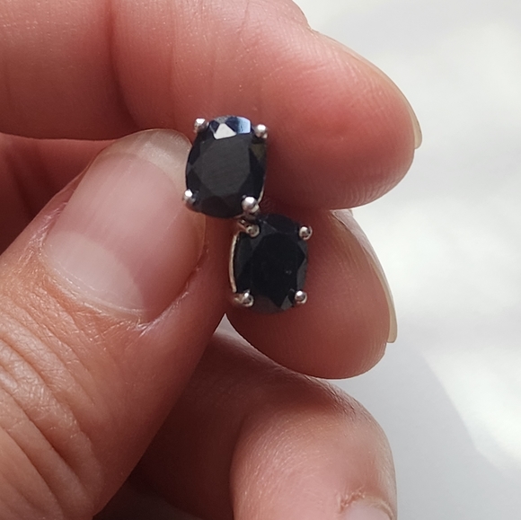 🕰HOLD🕰 Sterling Black Crystal Earrings - Picture 3 of 4